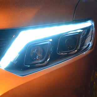 LED透镜大灯日行灯流水转向灯大灯 奇骏大灯总成改装 专用于14 16款