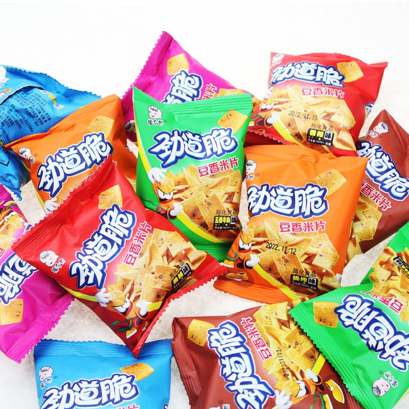 包邮福令郎劲道脆扬州米片小米锅巴休闲零食多种口味2500g