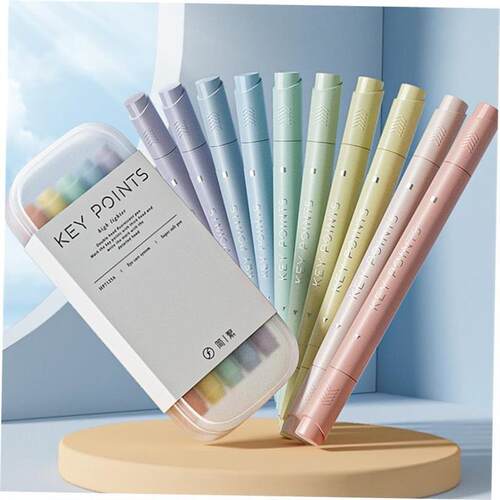 candy color double-headed highlighter marker pen双头萤光笔