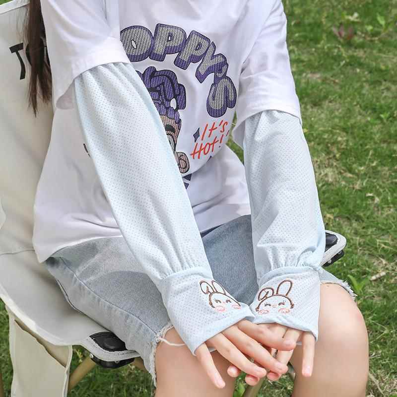 儿童防晒冰袖女童2025新款夏季薄款宽松护袖冰丝手套护臂袖套男孩