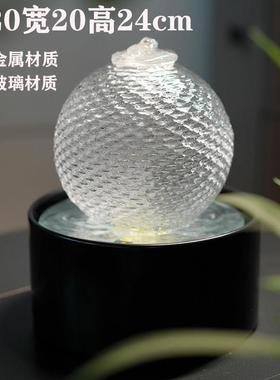 喷泉流水摆件循环水招财客厅小型办公桌面装饰创意造景风水轮礼物