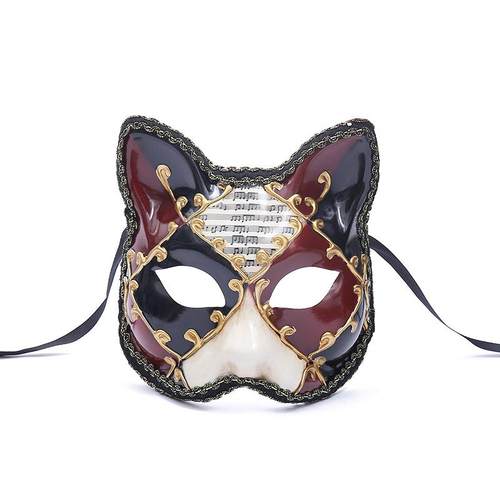 大猫万圣节动物面具半脸节日动漫派对面罩欧美狐狸化妆舞会威尼斯