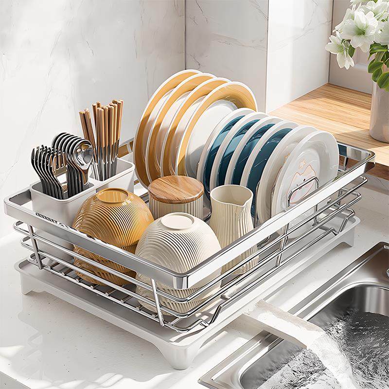 厨房碗盘沥水架碗架置物架多功能不锈钢台面沥水篮放碗碟筷收纳架,厨房/烹饪用具,碗架,淘宝优惠券,粉丝福利购,淘宝优惠卷