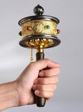 藏族特色手摇工艺品旅拍道具纪念品上下双轴承解压转轮静心手持件