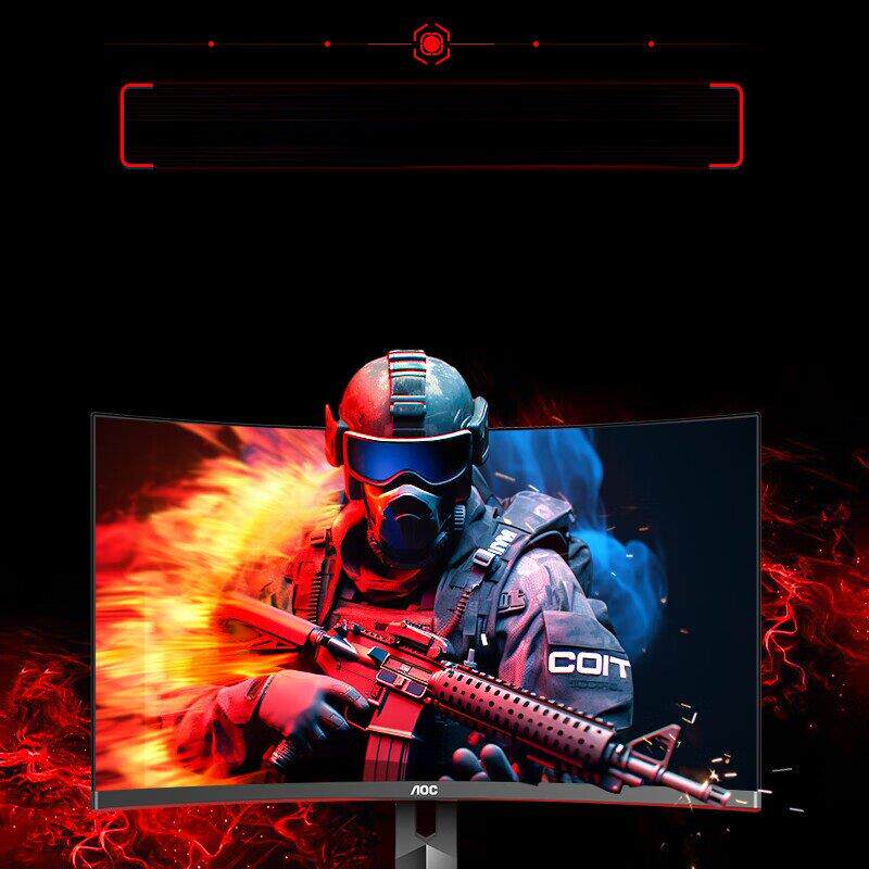 AOC27英寸CQ27G2X电竞2K超清180Hz电脑显示器1MS曲面台式壁挂144H