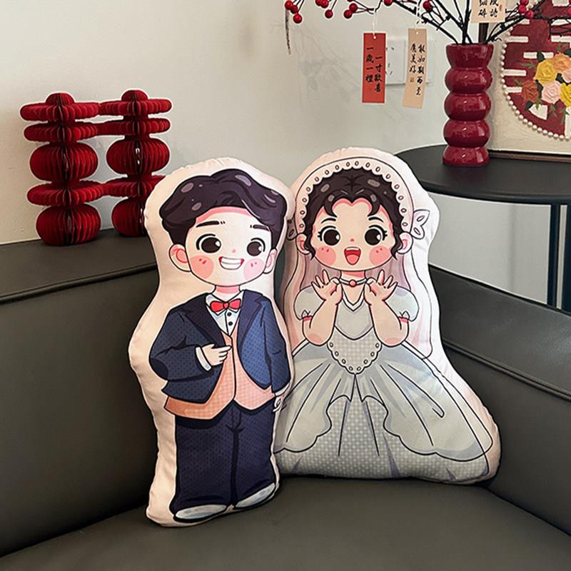 柚可西式结婚压床娃娃娃娃一对新婚礼物送新娘抱枕喜婚房婚庆高档