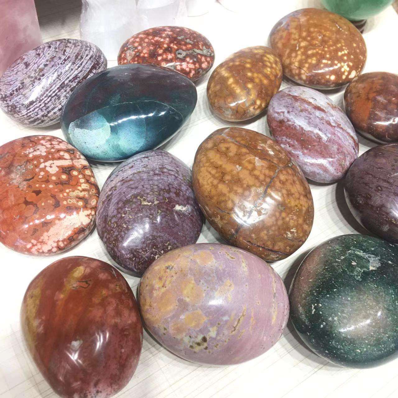 天然海洋碧玉把玩大颗粒手疗石家欧美热销装饰水晶工艺品摆件