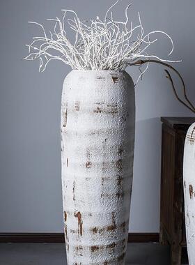 工厂供应花瓶陶瓷大号落地白色陶瓷花瓶复古景德镇陶瓷花瓶三件套