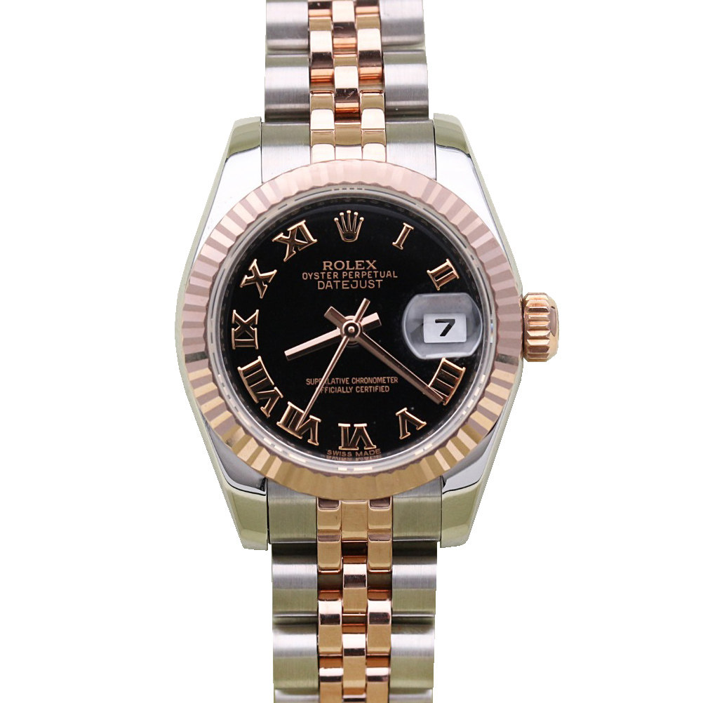 [9.8新]劳力士日志型间18K玫瑰金26mm自动机械女表179171