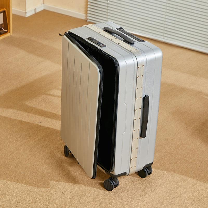 高档新登款侧开盖2行箱多功能拉杆箱20寸出李差机箱商务密码旅行