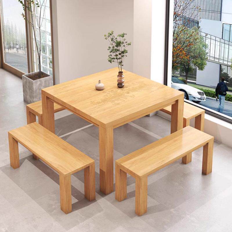 北欧全实木正方形餐桌椅娱乐棋牌八仙桌餐厅面馆奶茶店方桌椅组合