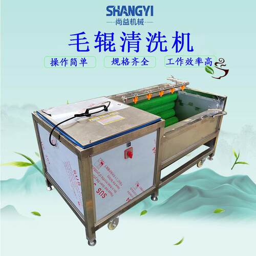 猪头去黑炭清洗设备猪蹄喷淋式毛辊清洗机卤肉店烧毛后的清洗机 - 封面