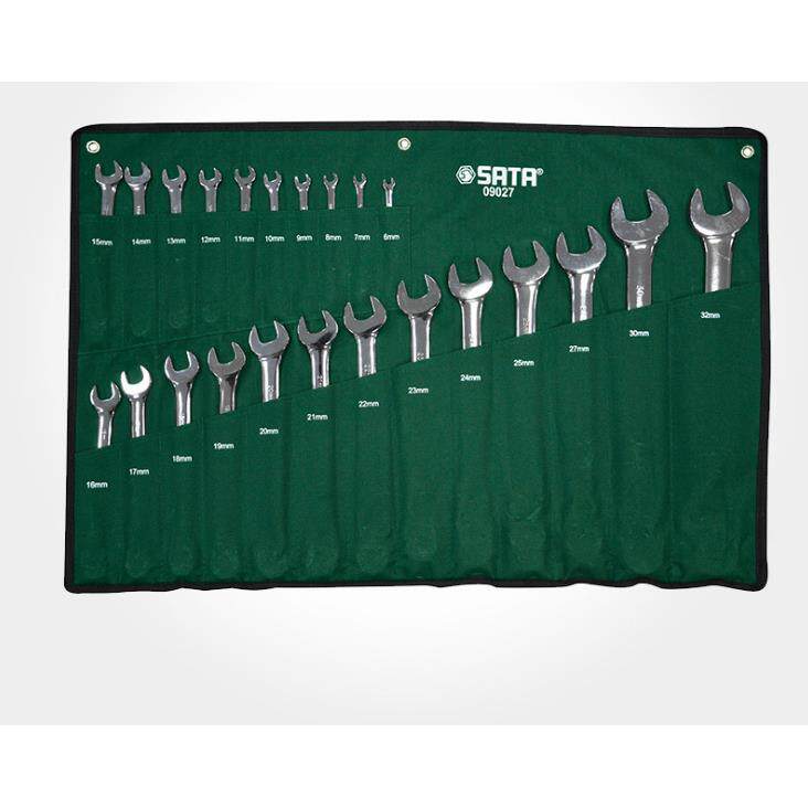 SATA世达工具23件梅花开口两用扳手套装 6-32mm工具组套世达09027