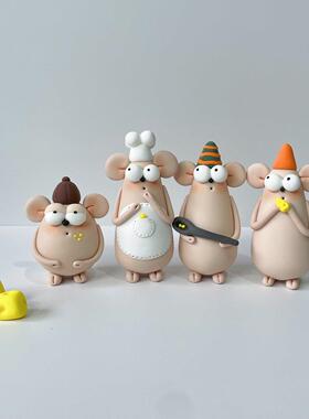 XIA 原创自制 树脂粘土 大眼系列可爱动物家居汽车室内摆件