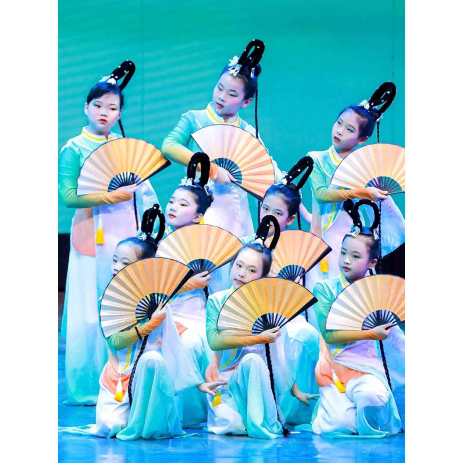 正品醉春风演出服儿童古典舞舞蹈服女装童中国演风扇子表服广场舞