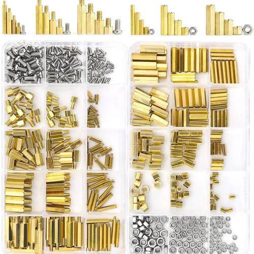 420pcs/套六角铜螺柱+六角铜螺母＋配套螺钉螺母M2-M4组合装