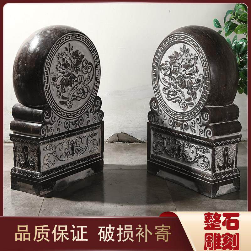 门墩 石雕覆古抱鼓石门档鼓墩青石门枕石多种款式可来图定制庭院