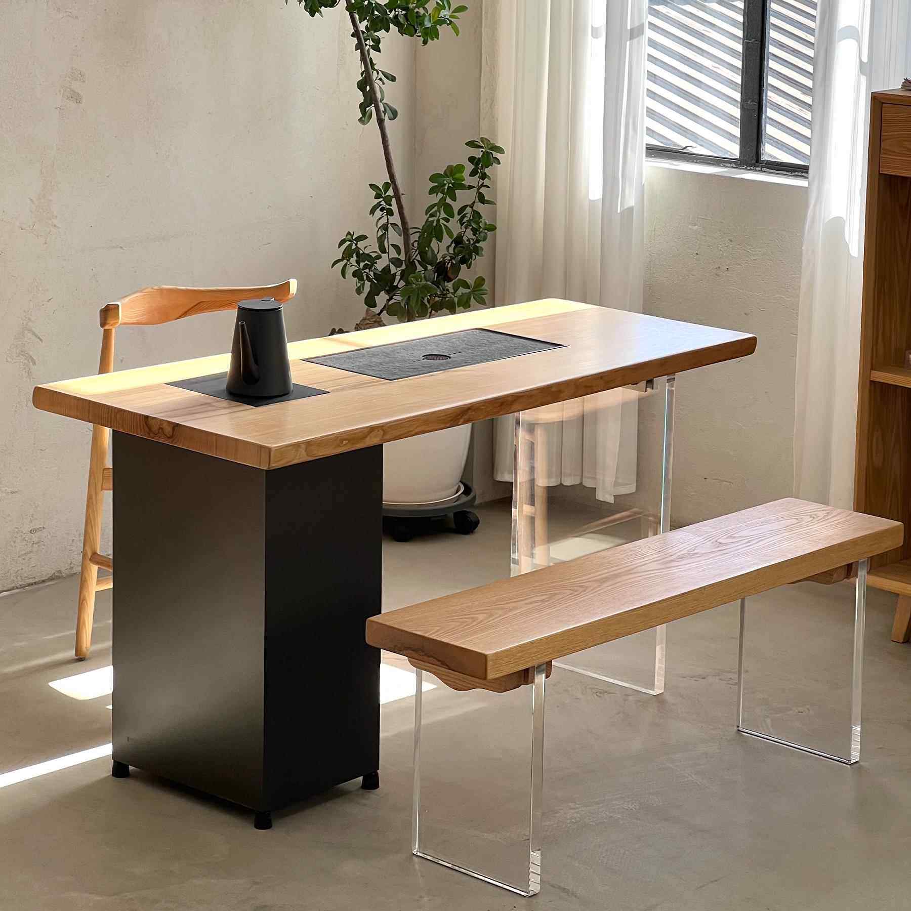 I1日式原泡木白风蜡木木实木茶桌阳台小茶桌原QOR大板茶台茶