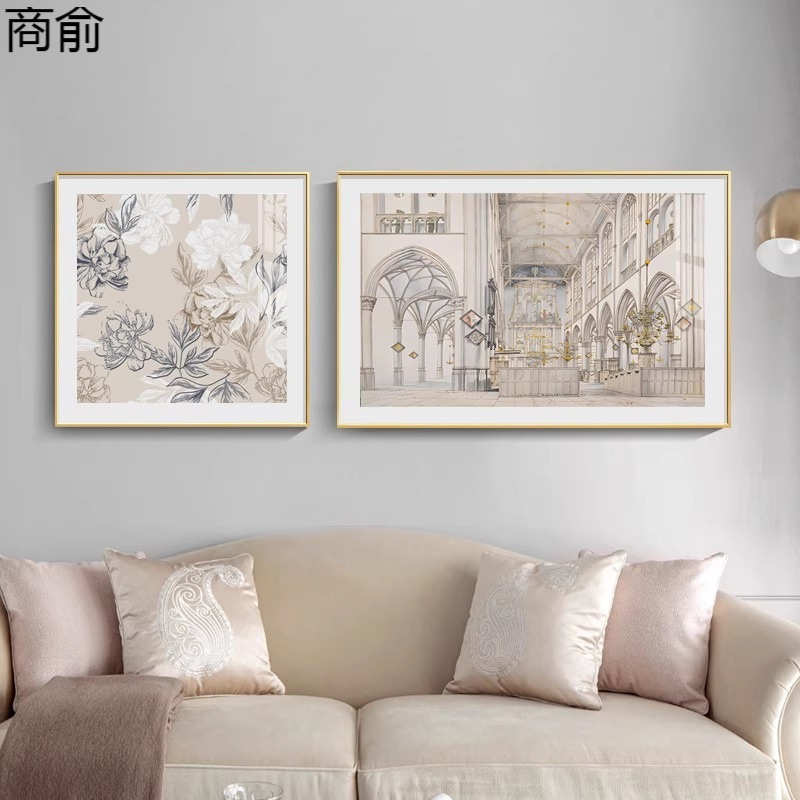 SY法式高级客厅现代轻奢沙发背景墙简约美式装饰画挂画壁画高级感图片