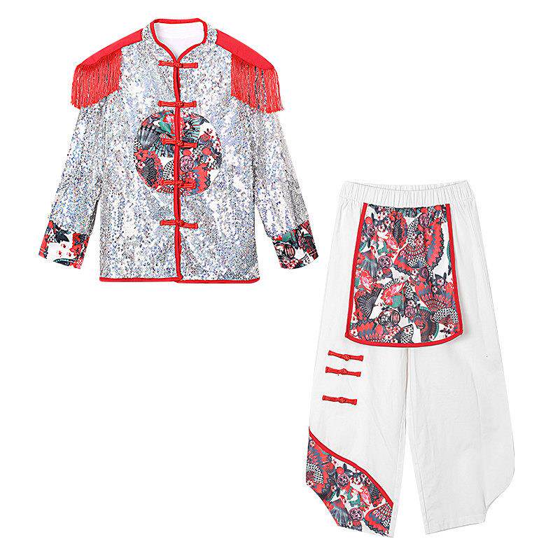 正品男童衣国风霸气潮服架子鼓服中装儿童国t台走秀时装演出服潮