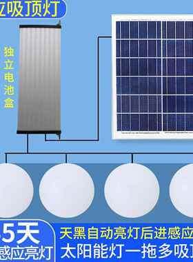 阳能感应吸顶灯楼道改IQN造阳台走廊公太垃圾房家用厕室内充电顶