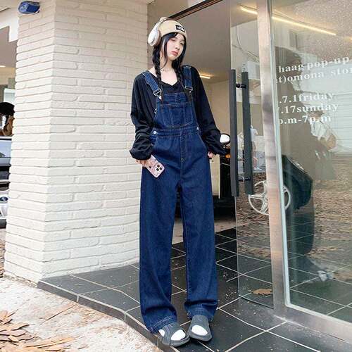 Jumpsuit Overalls Womens Casual Denim Loose Adjustable