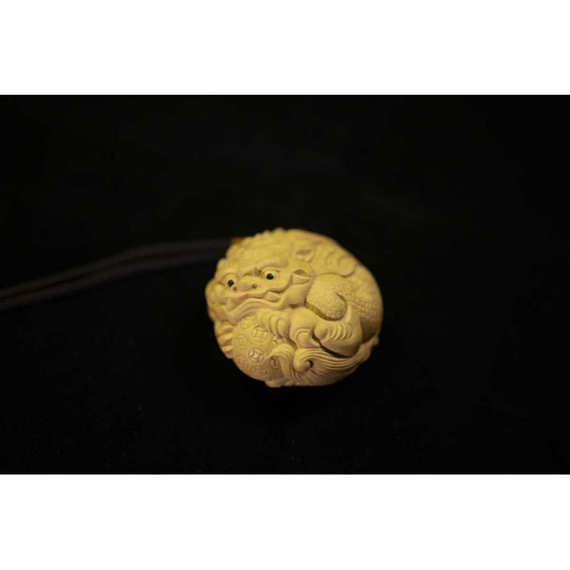 有求必应招财木雕貔貅小叶黄杨木雕钥匙扣木雕挂件文玩手把件