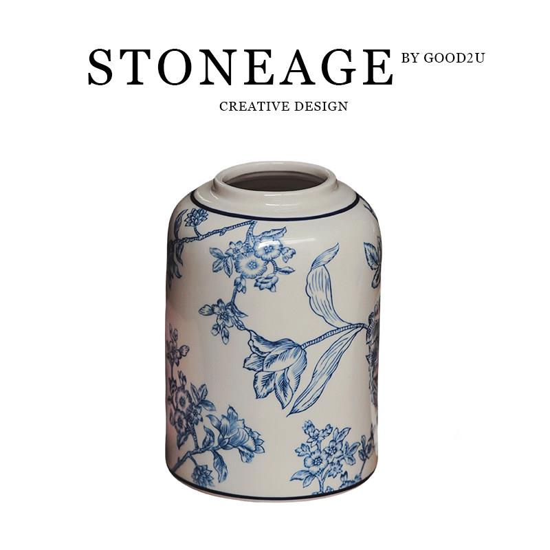 青花瓷陶瓷花瓶中式客厅插花花器玄关餐桌复古装饰品新中式摆件