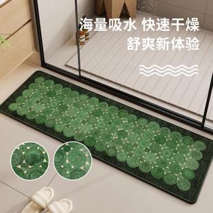 2025新款彷亚麻编织高级感浴室地垫加厚防滑吸水速干脚垫家用地垫