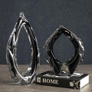 轻奢高档捷克水晶气泡花瓶摆件客厅插花创意玻璃网红透明餐桌花瓶