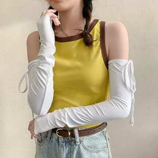 护臂袖 夏季 潮流可调节绑带jk拍照长款 ins纯欲风防晒冰袖 套 女个性