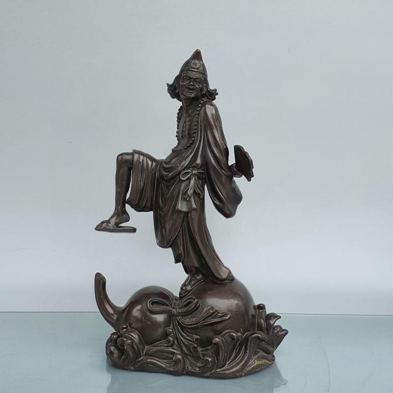 铜活佛济公神像降龙罗汉铜像救苦救难家用办公风水装饰品摆件