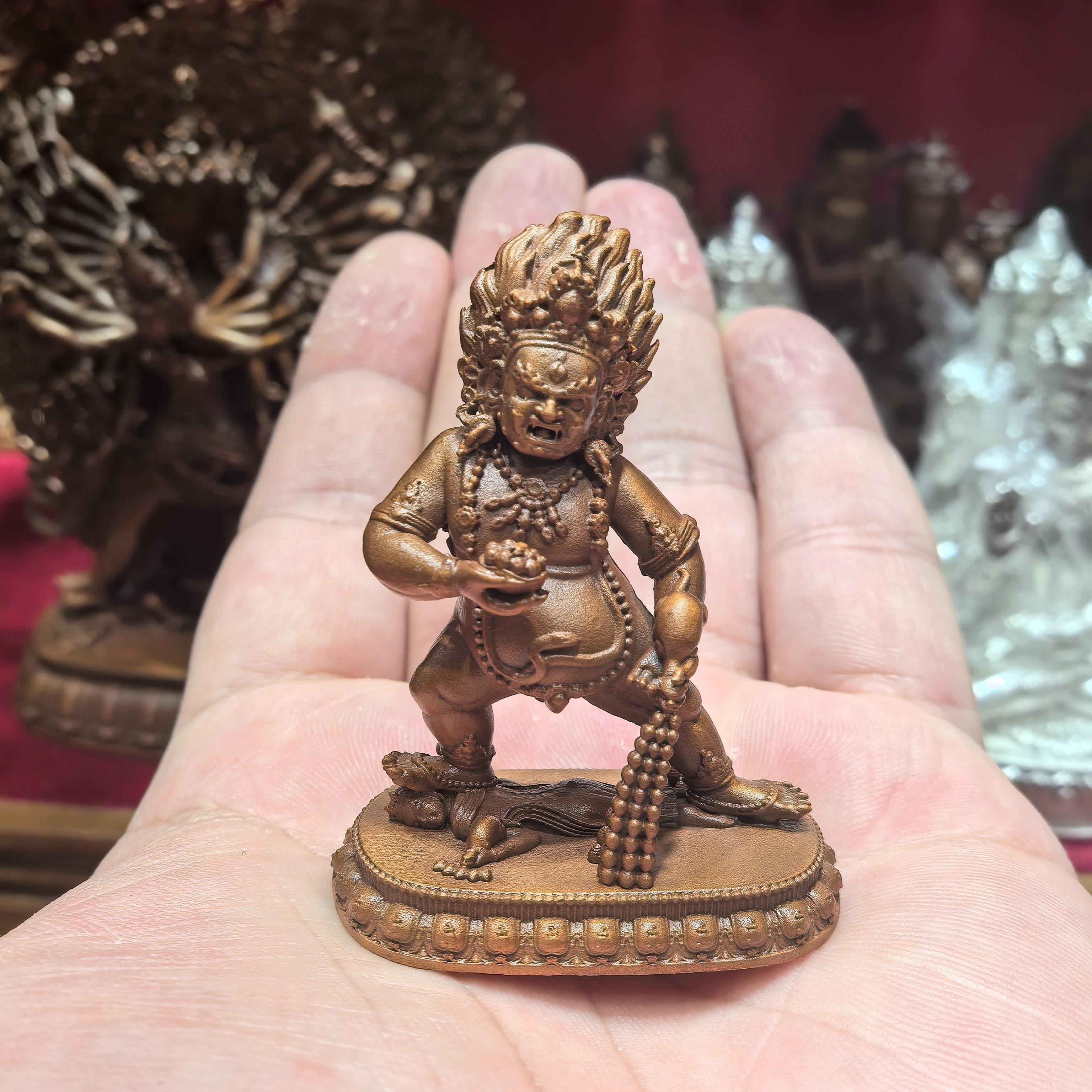 黑财神/五色财神/黄财神/赞拉色波5cm紫铜可装藏佛像梵天佛堂摆件