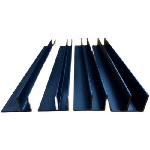 铝合金F型槽铝25x40x内径18黑色浴室玻璃隔断U型包边卡槽导轨凹