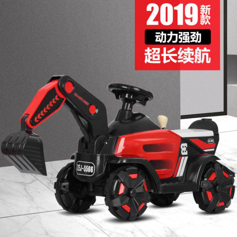 儿童宝宝滑行车儿童电动挖土车可坐可骑大号电动玩具车儿童工程车