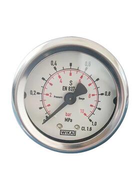 供应WIKA威卡不锈钢压力表轴向背装无油YB50Z 1MPA 10BAR G1/4牙