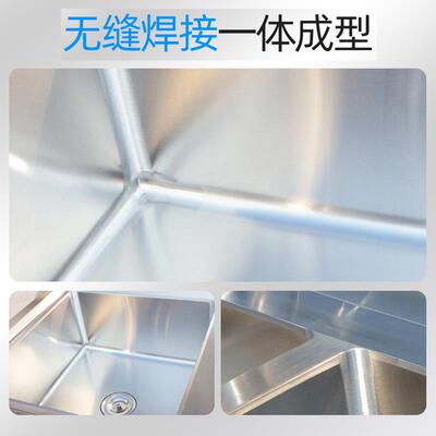 不锈钢池柜不锈钢双槽体水池消不锈钢水毒柜水洗手池池储物一拉门