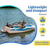 现货充气船水上漂流大船浮岛大游轮6人豪华娱乐休闲派对游艇大船