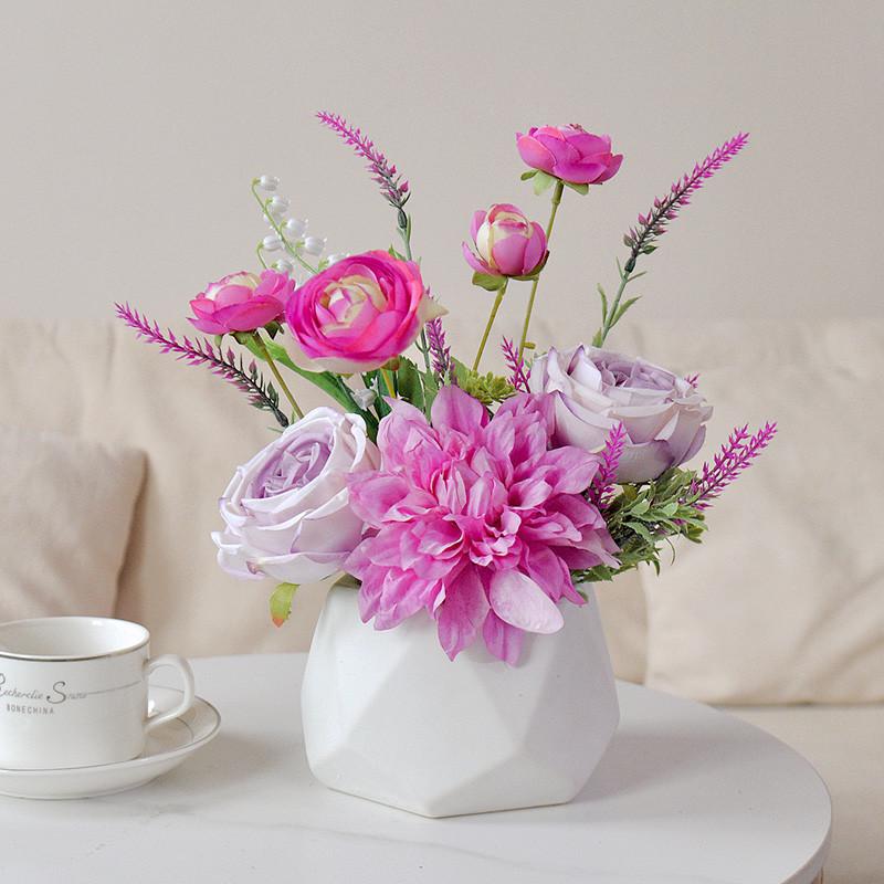 假花花客厅家居装饰品塑料花室内餐桌花摆设盆栽轻奢花艺摆件