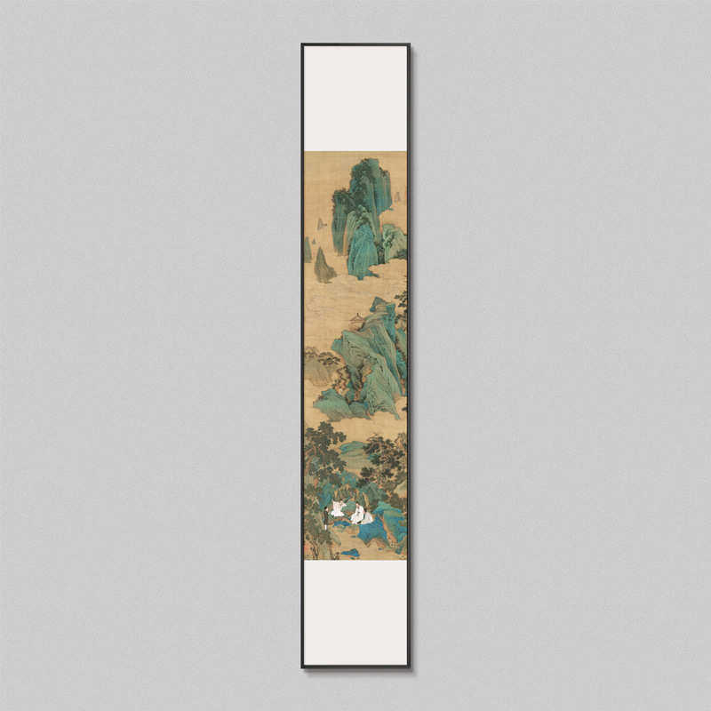 挂画山见中式观海书房走廊款装饰画竖茶室新玄关字画竖过道屏酒店