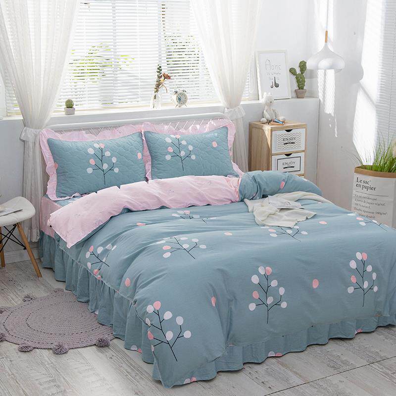 正品宁加棉全棉厚夹棉床加罩床裙四件套卡通纯棉斜纹床笠家纺公主