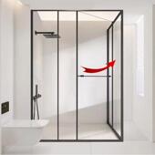 澳宁洁极窄分边框整体淋浴921房L型侧移折断叠门干湿离浴室隔浴屏