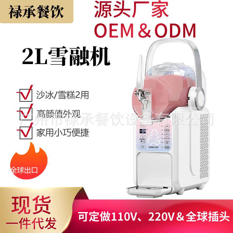 禄承新款小型家用冰淇淋机雪融机双用功能奶昔迷你冷饮机冰沙机