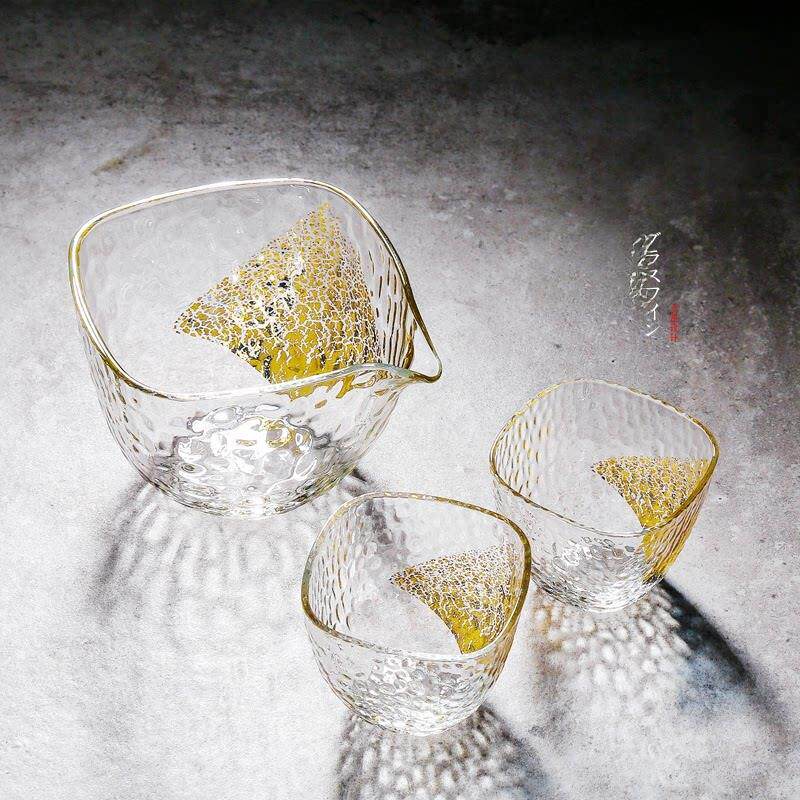 金箔玻璃小酒杯白酒杯酒壶酒盅小号70ml一两一口杯烈酒套装家用