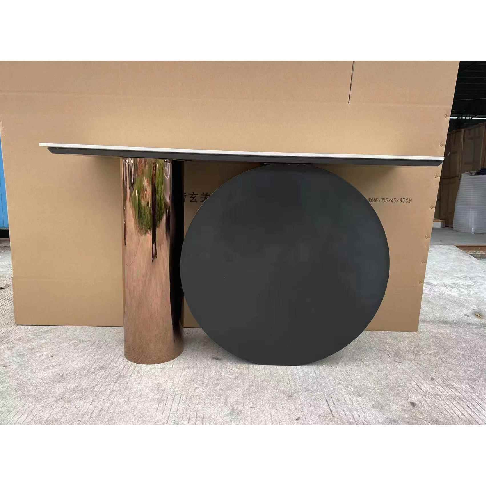 新北欧玄关台桌不锈钢玄关柜端景台后现代简约轻奢酒店走廊装饰台