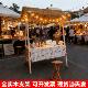 复古集市摊位架实木制促销 花车摆摊展示架夜市架子移动可折叠摊位