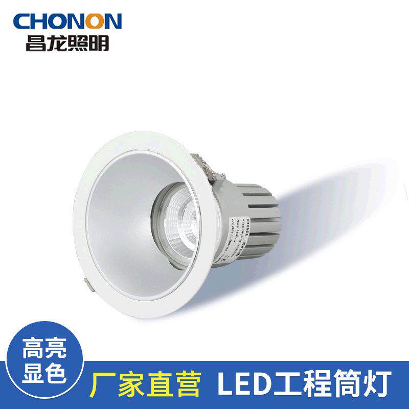 新款铸铝LED筒灯6寸可调角度舞台天花射灯酒店商用照明聚光灯