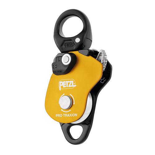 PETZL攀索PRO TRAXION配有万向节防掉落高效单向制停滑轮