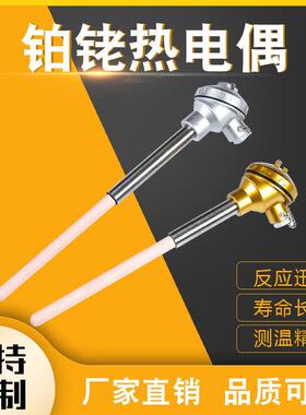 S型铂铑热电偶WRP-130/0-1600度高温刚玉管热电偶温度感测器