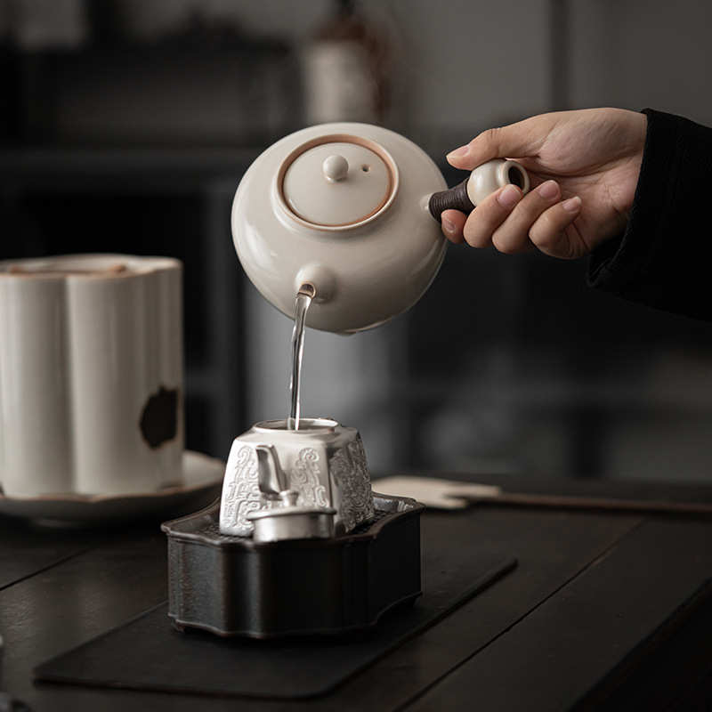 日式陶瓷罐罐茶壶炭炉泡茶壶炉小火炉复古手绘煮茶炉围炉煮茶碳炉